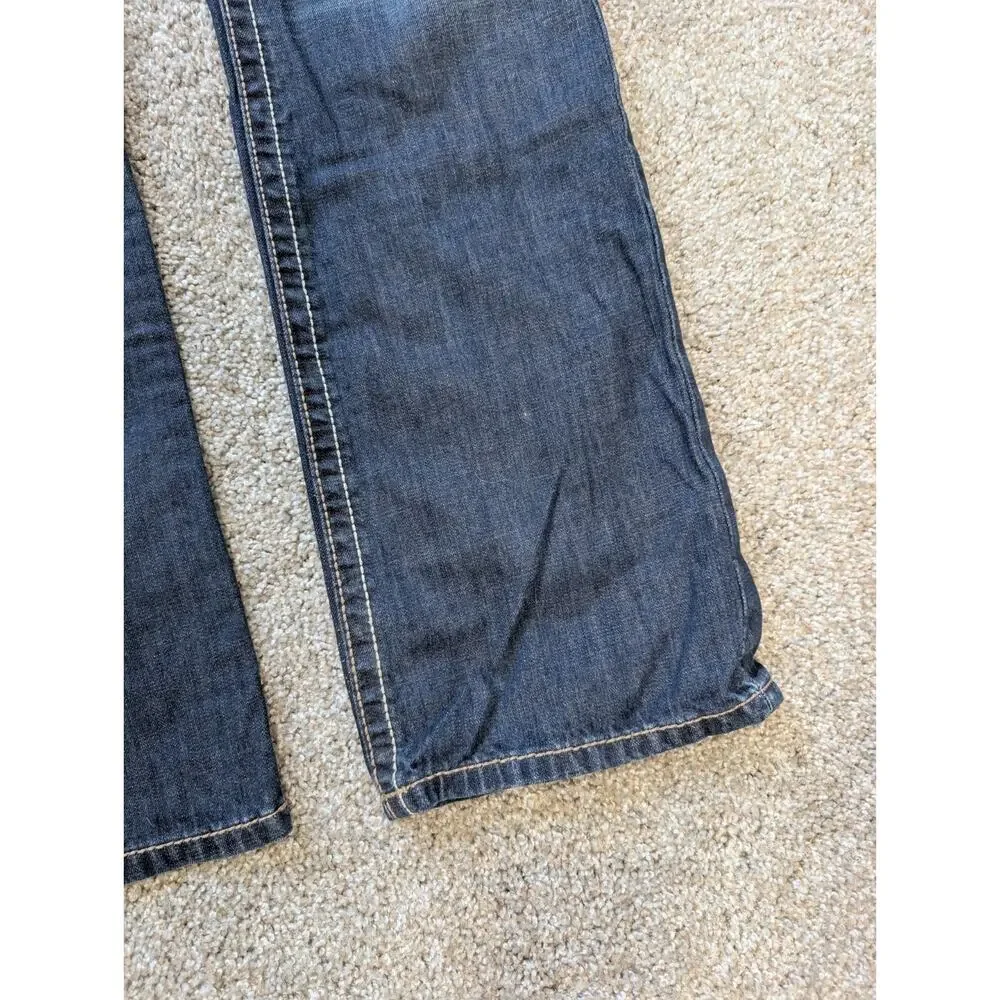 Cinch Ian Jeans Mens 32x33 Dark Wash Bootcut Thick Stitch Western Rodeo Cowboy